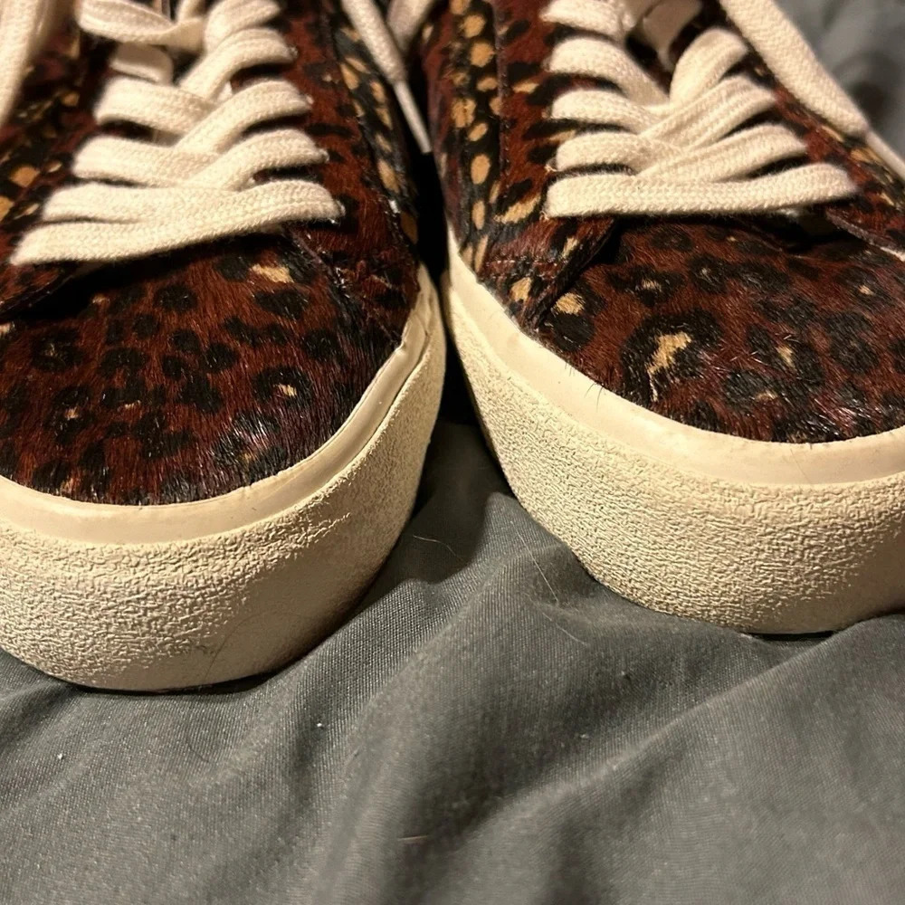 Madewell Sidewalk Low-Top Sneakers Painted Leopard Calf Hair Sz 7 M. - Picture 2 of 6